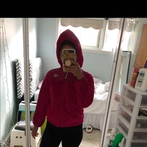 Pink north face sweater